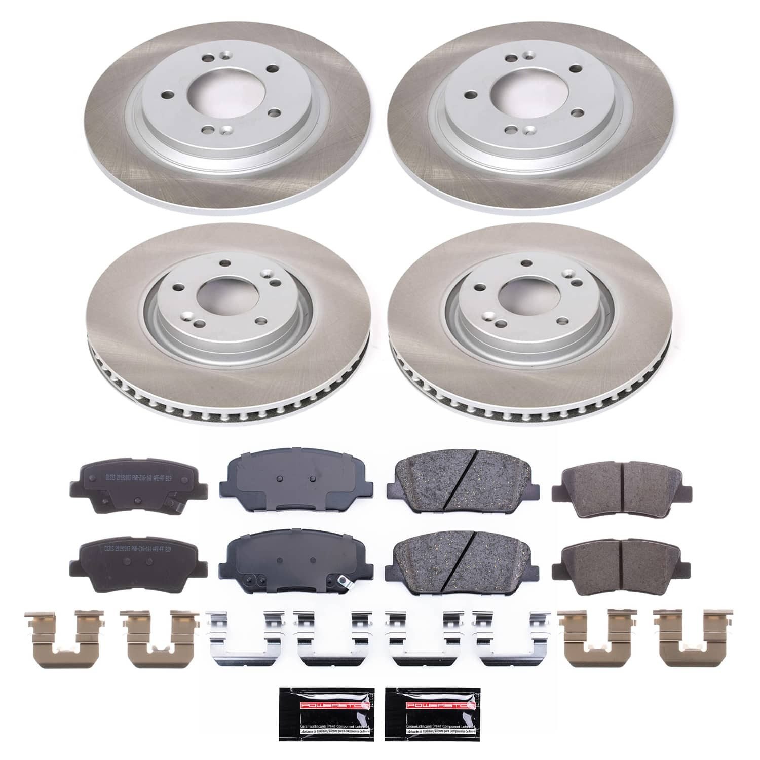 PowerStop Z17 Evolution Ceramic Front & Rear Brake Kit - 4-Pc, Ceramic, Semi Coated Rotors — image 2