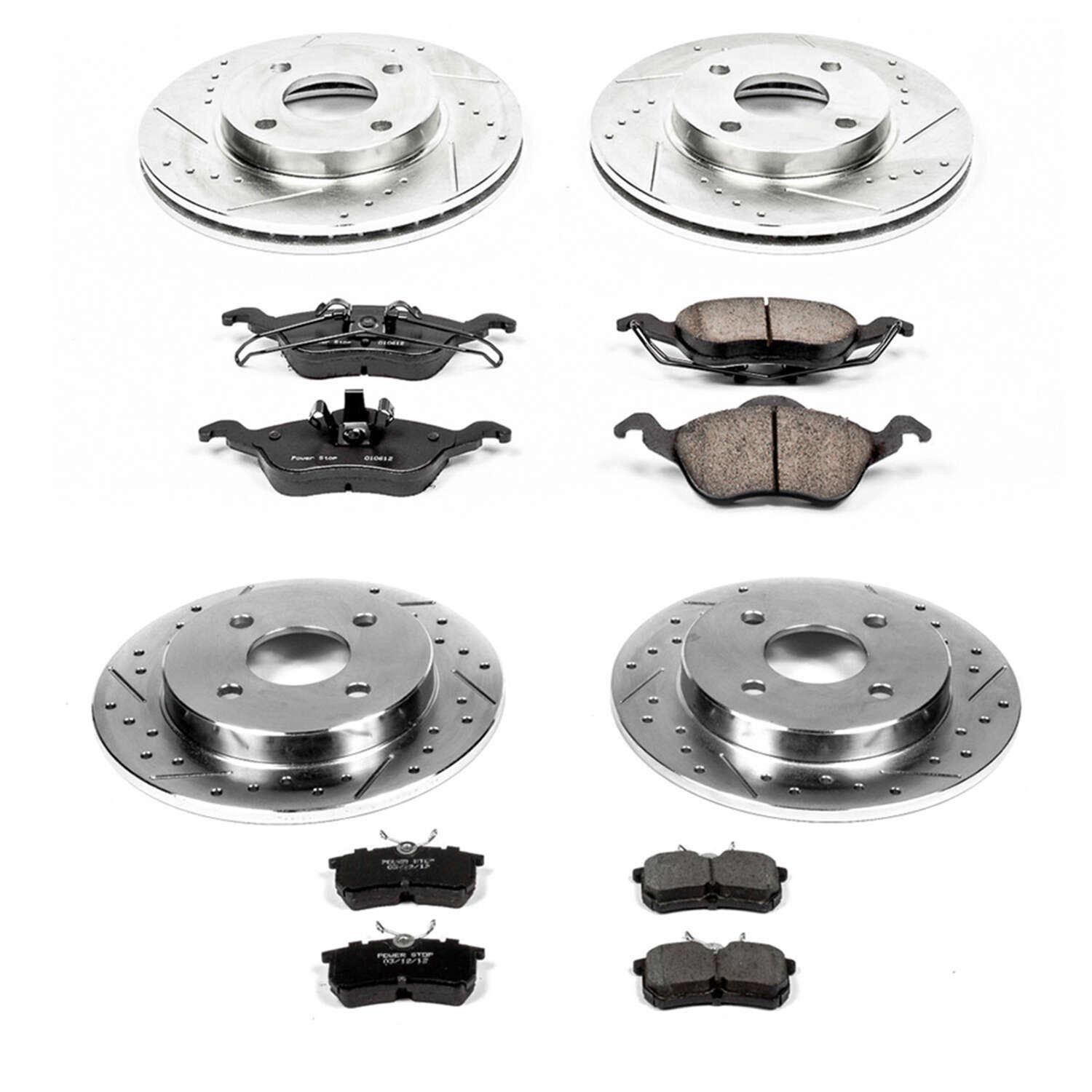 PowerStop Z23 Evolution Sport Front & Rear Brake Kit - 4-Pc, Carbon-Fiber Ceramic, Drilled & Slotted Rotors — image 2