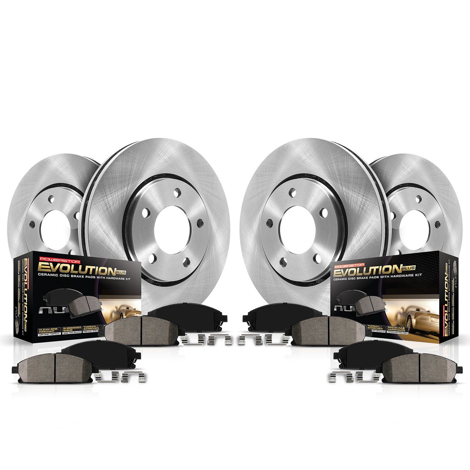 PowerStop Z17 Evolution Ceramic Front & Rear Brake Kit - 4-Pc, Ceramic