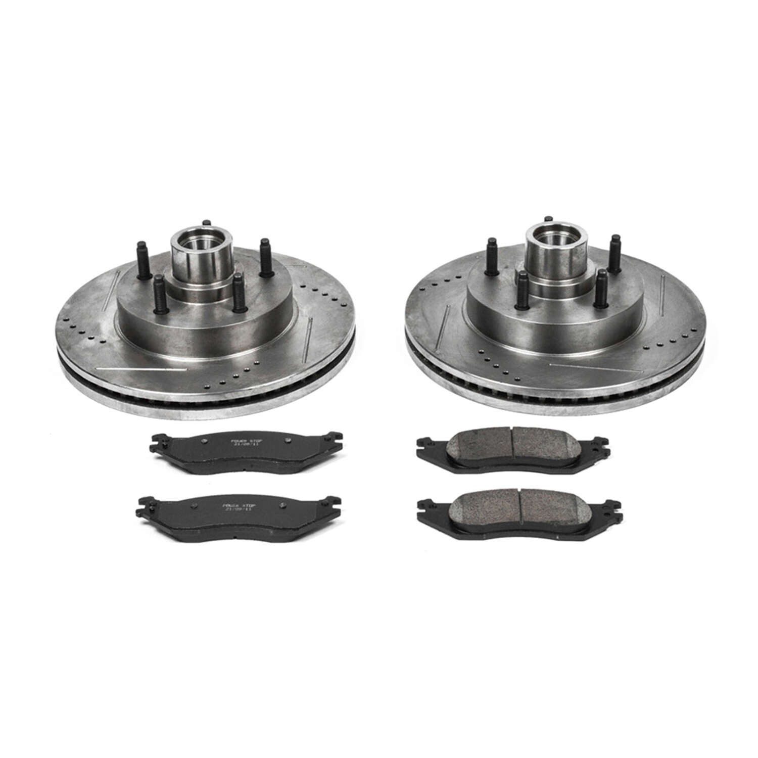 PowerStop Z23 Evolution Sport Front Brake Kit - 4-Pc, Carbon-Fiber Ceramic, Drilled & Slotted Rotors — image 2