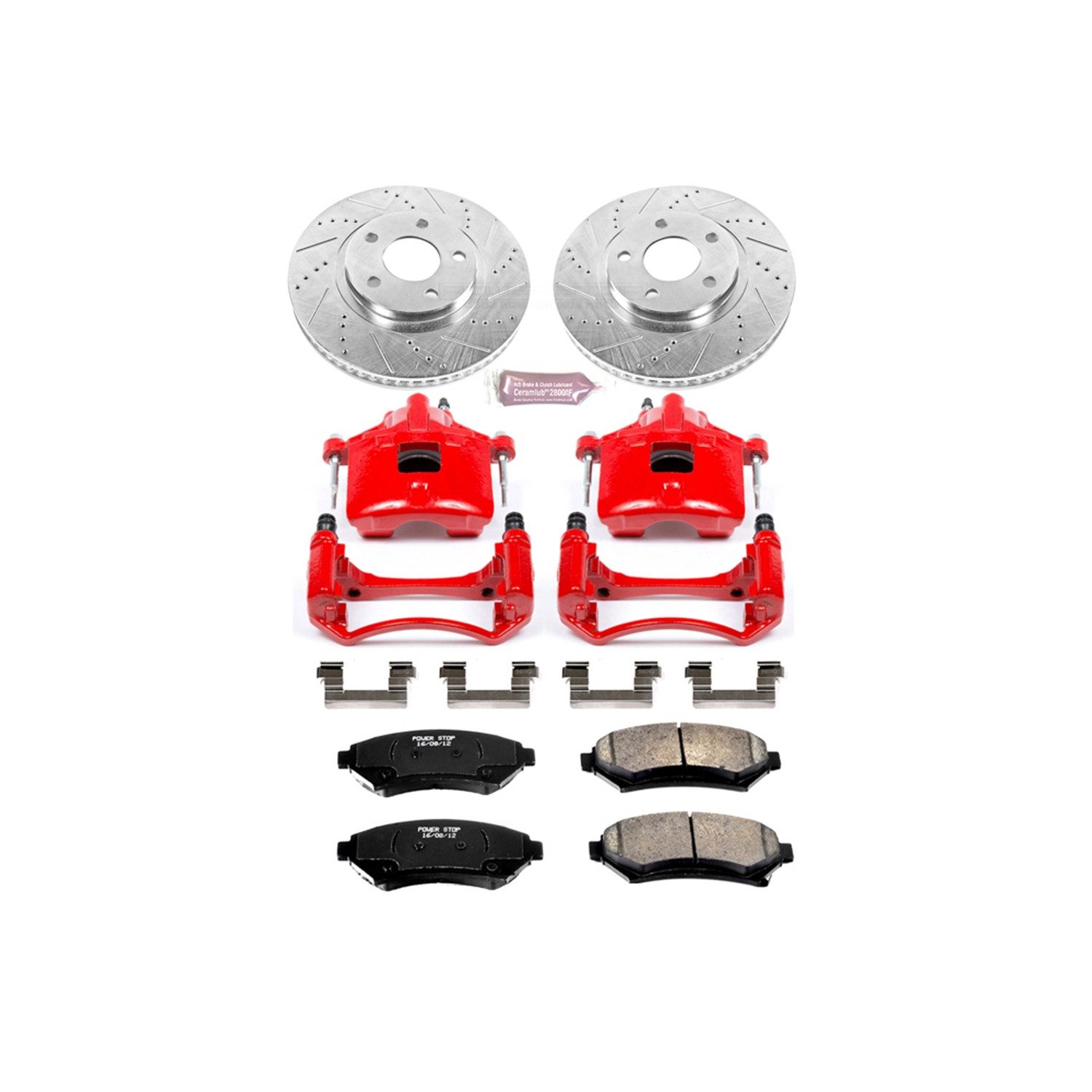PowerStop Z23 Evolution Sport Front Brake Kit - 8-Pc, Carbon-Fiber Ceramic, Drilled & Slotted Rotors — image 2