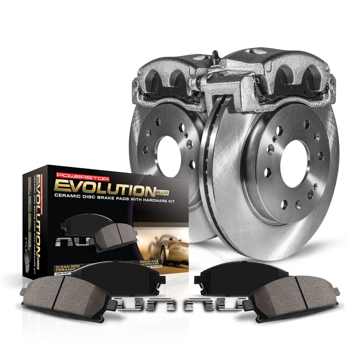 PowerStop Z17 Evolution Ceramic Rear Brake Kit - 9-Pc, Ceramic - Main Image