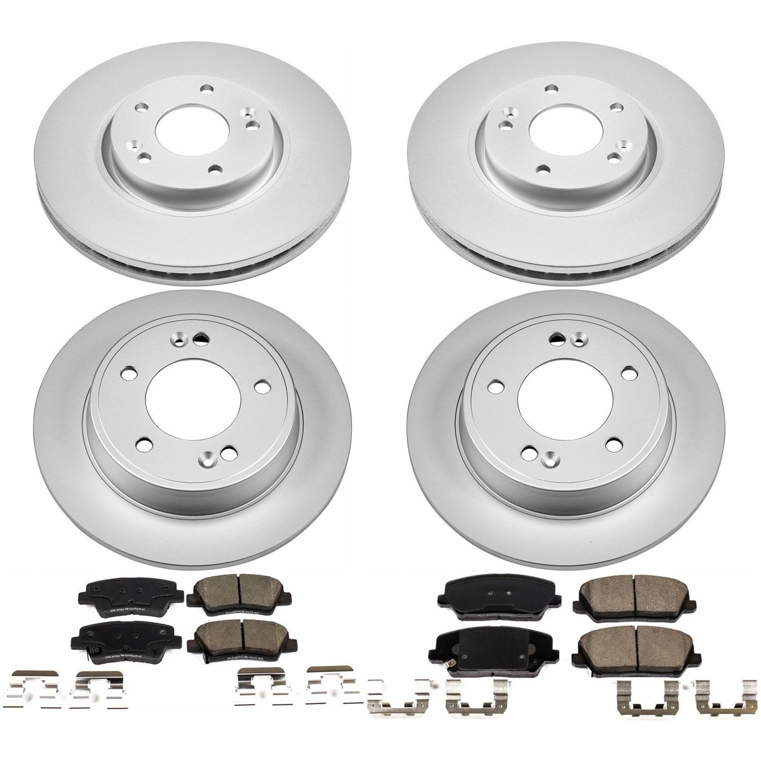 PowerStop Z17 Evolution Ceramic Front & Rear Brake Kit - 4-Pc, Ceramic, Geomet Fully Coated Rotors — image 2