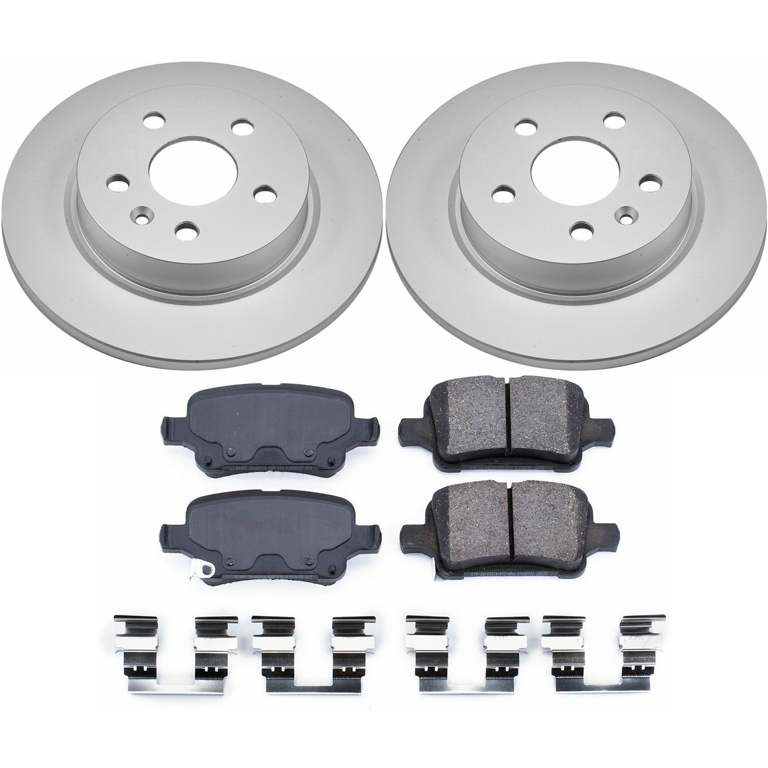 PowerStop Z17 Evolution Ceramic Rear Brake Kit - 4-Pc, Ceramic, Geomet Fully Coated Rotors - 2