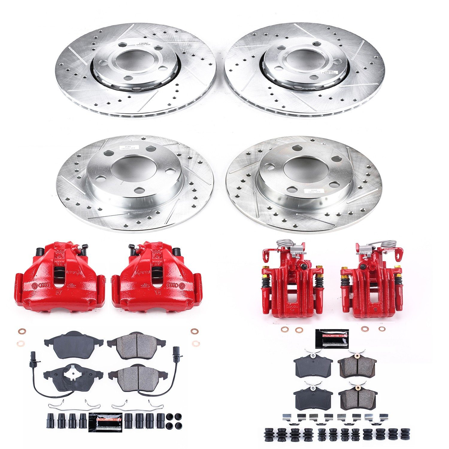 PowerStop Z23 Evolution Sport Front & Rear Brake Kit - 8-Pc, Carbon-Fiber Ceramic, Drilled & Slotted Rotors — image 2