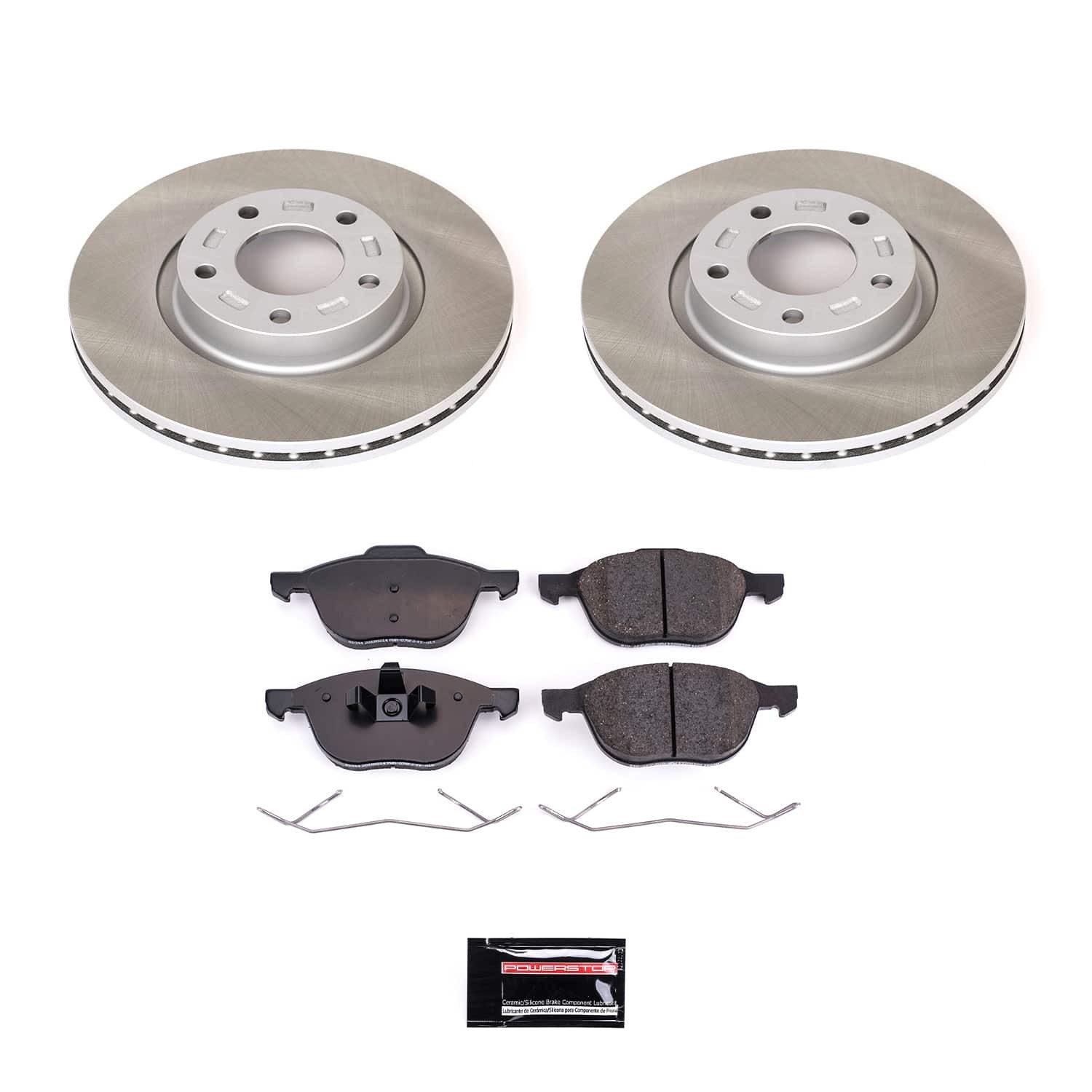 PowerStop Z17 Evolution Ceramic Front Brake Kit - 4-Pc, Ceramic, Semi Coated Rotors — image 2