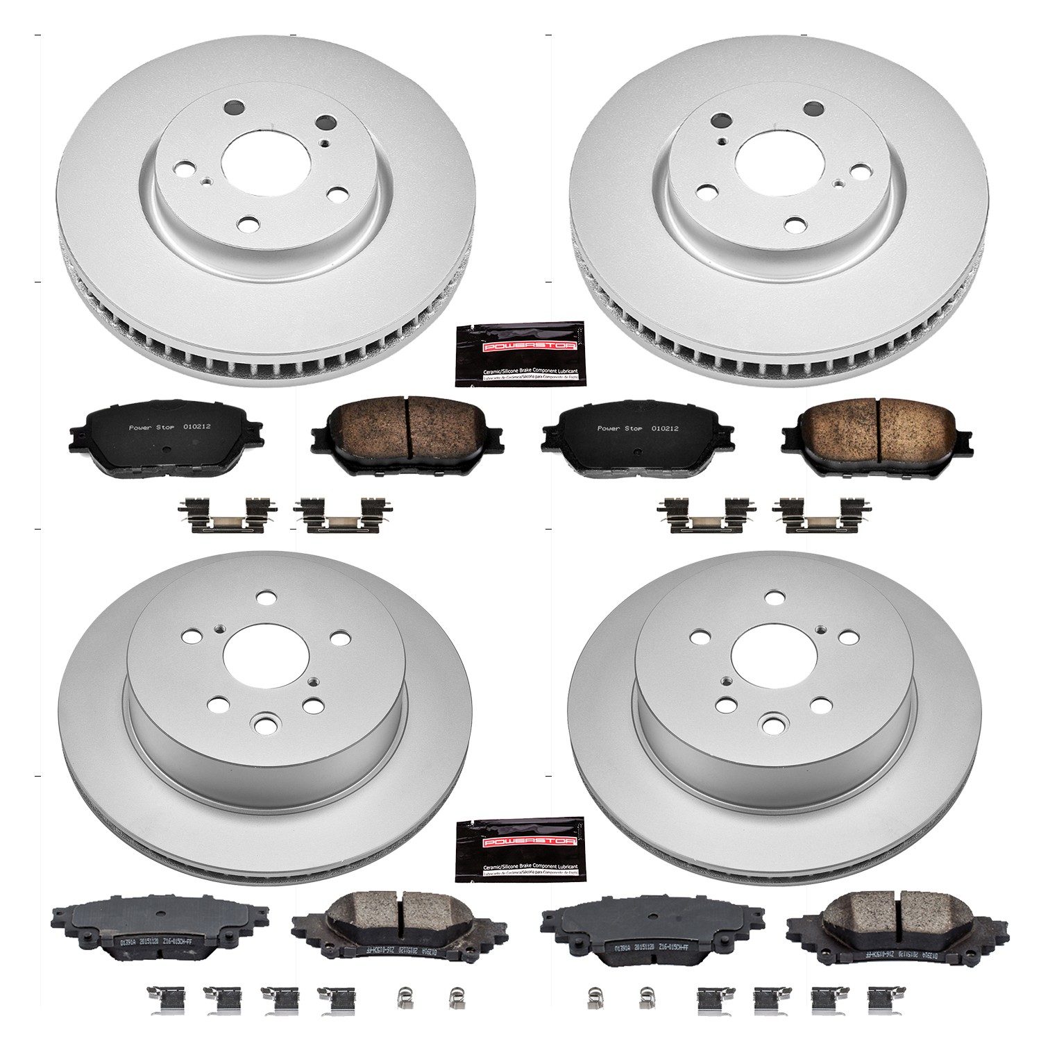 PowerStop Z17 Evolution Ceramic Front & Rear Brake Kit - 4-Pc, Ceramic, Geomet Fully Coated Rotors — image 2