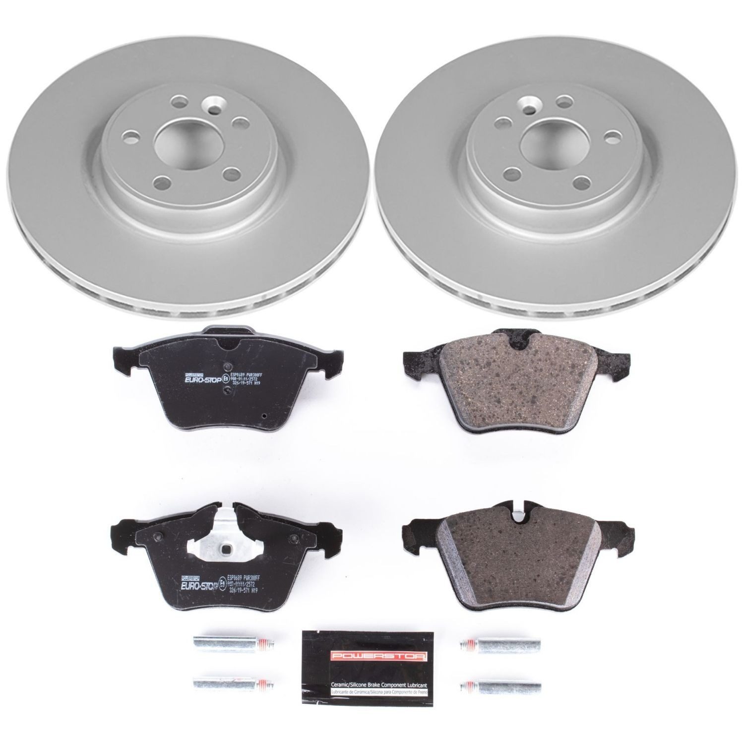 PowerStop EuroStop Brake Kit - 4-Pc, Geomet Fully Coated Rotors — image 2