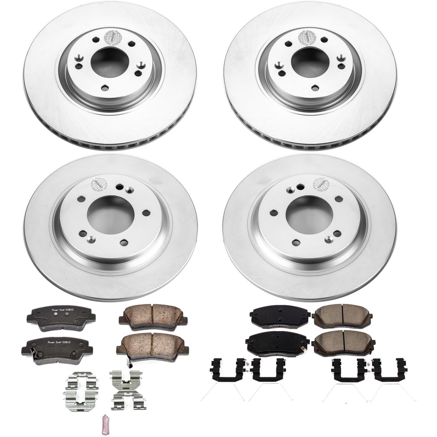 PowerStop Z17 Evolution Ceramic Front & Rear Brake Kit - 4-Pc, Ceramic, Geomet Fully Coated Rotors — image 2