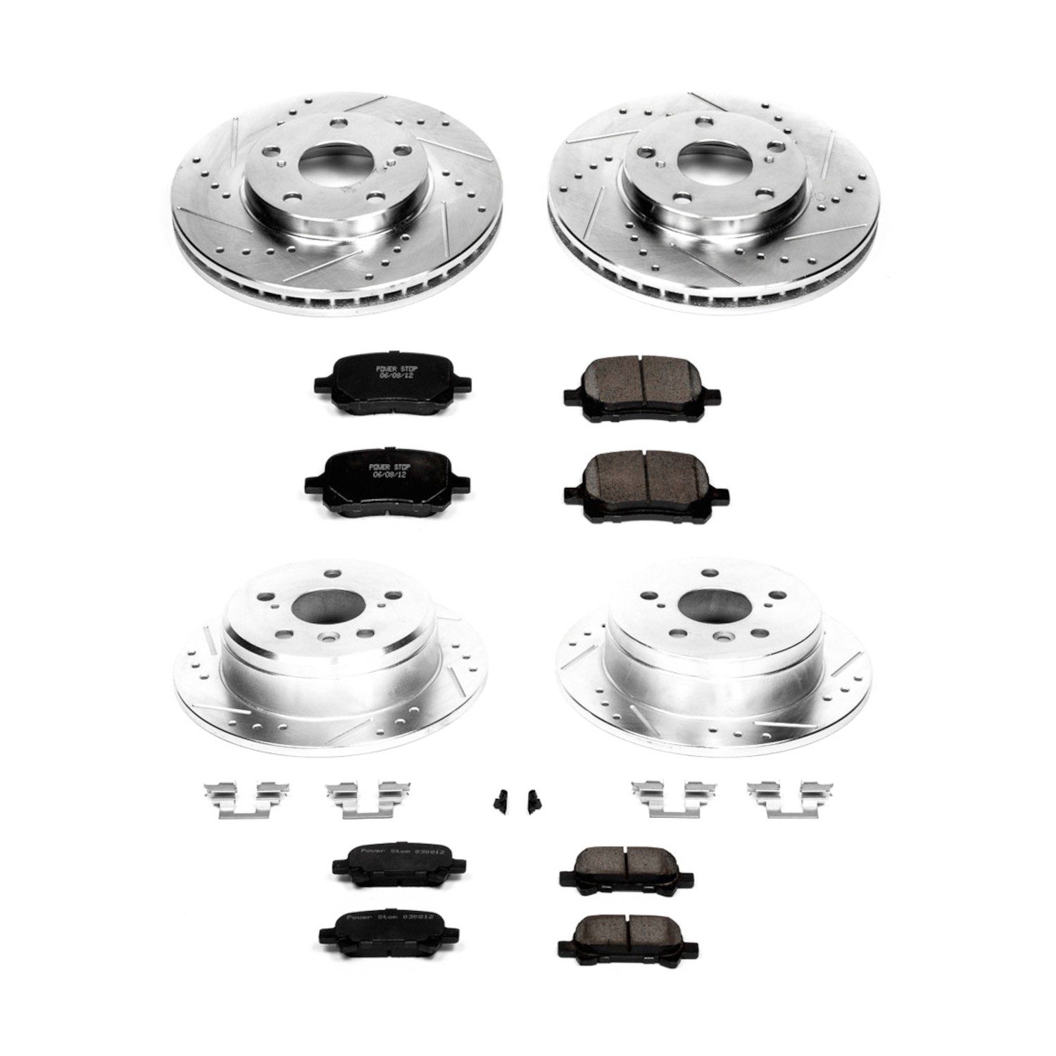 PowerStop Z23 Evolution Sport Front & Rear Brake Kit - 4-Pc, Carbon-Fiber Ceramic, Drilled & Slotted Rotors — image 2