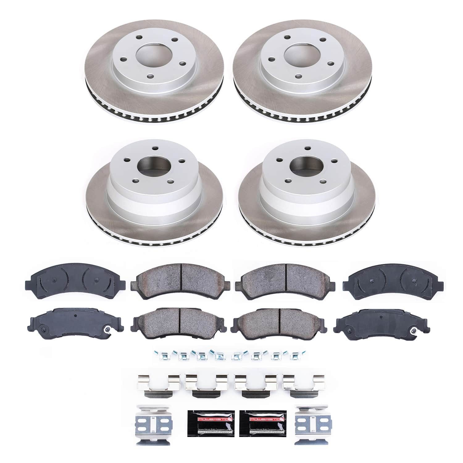 PowerStop Z17 Evolution Ceramic Front & Rear Brake Kit - 4-Pc, Ceramic, Semi Coated Rotors — image 2