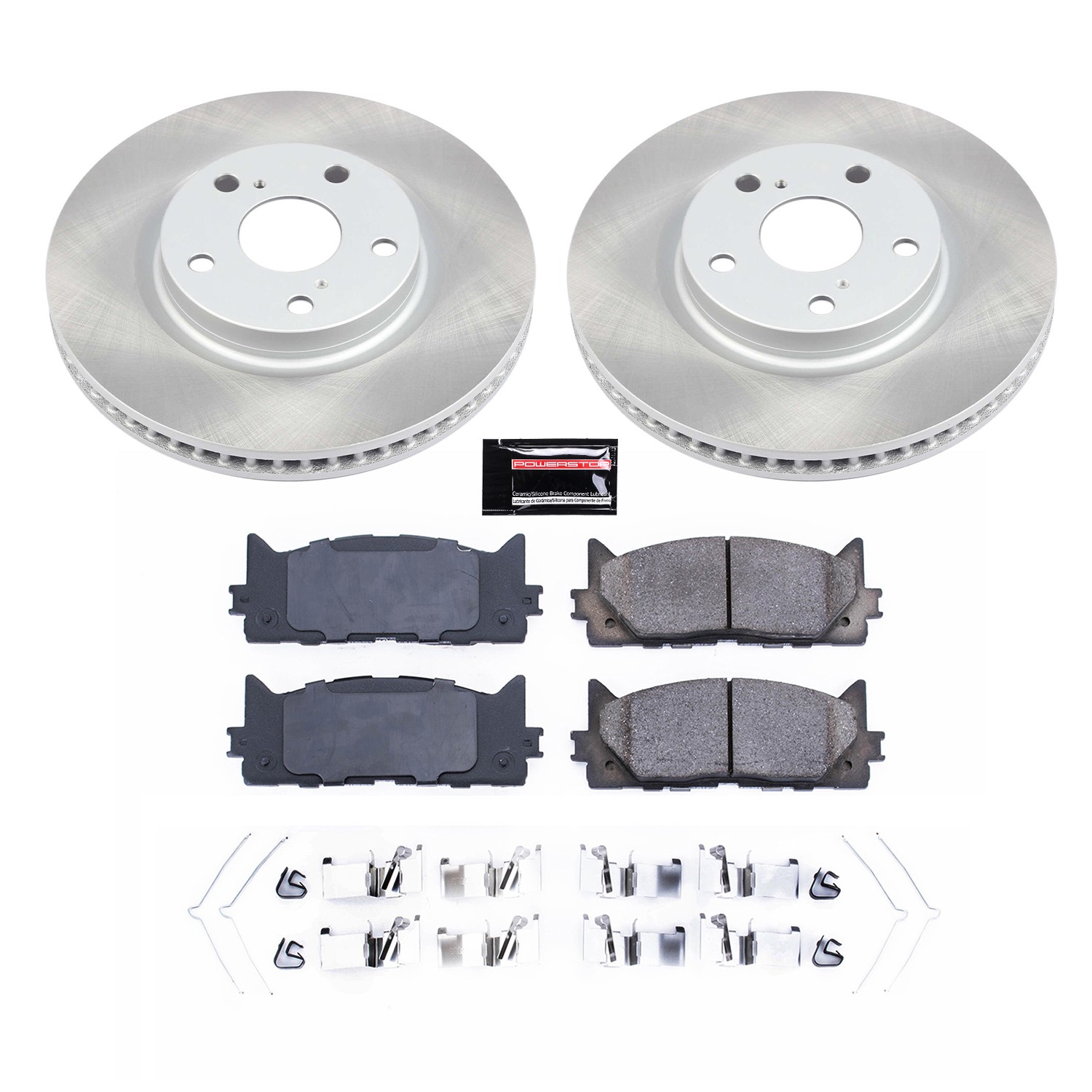 PowerStop Z17 Evolution Ceramic Front Brake Kit - 4-Pc, Ceramic, Semi Coated Rotors - 2