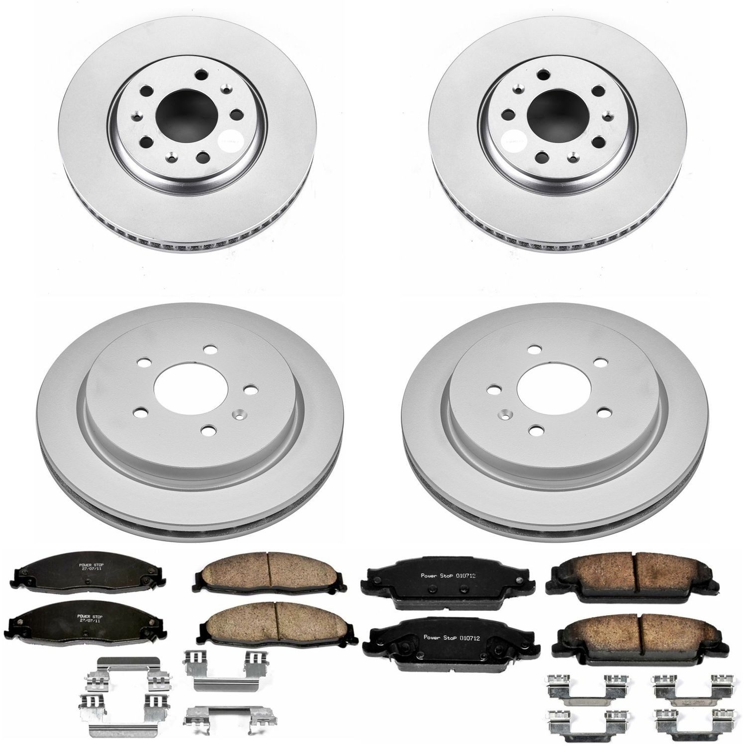 PowerStop Z17 Evolution Ceramic Front & Rear Brake Kit - 4-Pc, Ceramic, Geomet Fully Coated Rotors — image 2