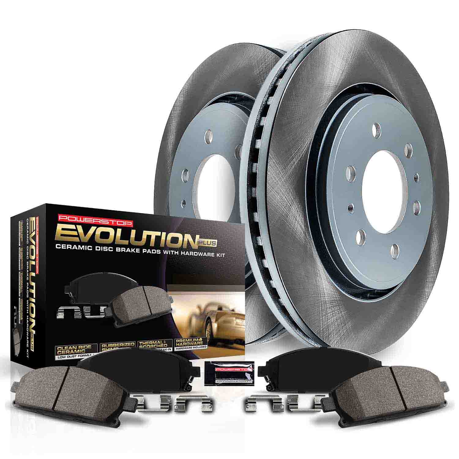PowerStop Z17 Evolution Ceramic Front Brake Kit - 4-Pc, Ceramic, Semi Coated Rotors - Main Image